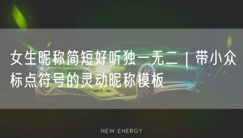 女生昵称简短好听独一无二｜带小众标点符号的灵动昵称模板