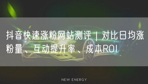 抖音快速涨粉网站测评｜对比日均涨粉量、互动提升率、成本ROI
