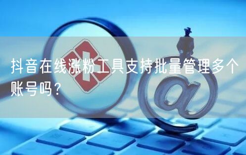 抖音在线涨粉工具支持批量管理多个账号吗？
