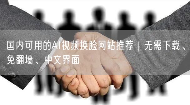 国内可用的AI视频换脸网站推荐｜无需下载、免翻墙、中文界面