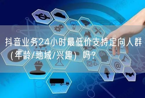 抖音业务24小时最低价支持定向人群（年龄/地域/兴趣）吗？