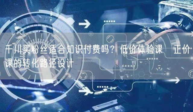 千川买粉丝适合知识付费吗？低价体验课→正价课的转化路径设计